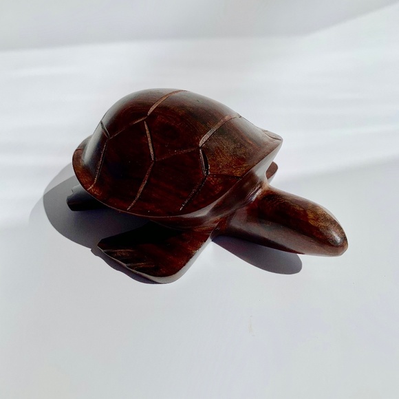 Hand Carved Solid Wood Sea Turtle - Picture 2 of 6